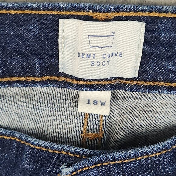 Levi's Jeans Womens 18W Plus Demi Curve Denim Dark Wash Mid Rise Cotton Blend - Picture 7 of 11